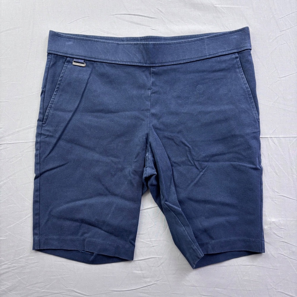 Lauren Ralph‎ Lauren Active Navy Blue Pull On Stretch Shorts Womens 12 Outdoors